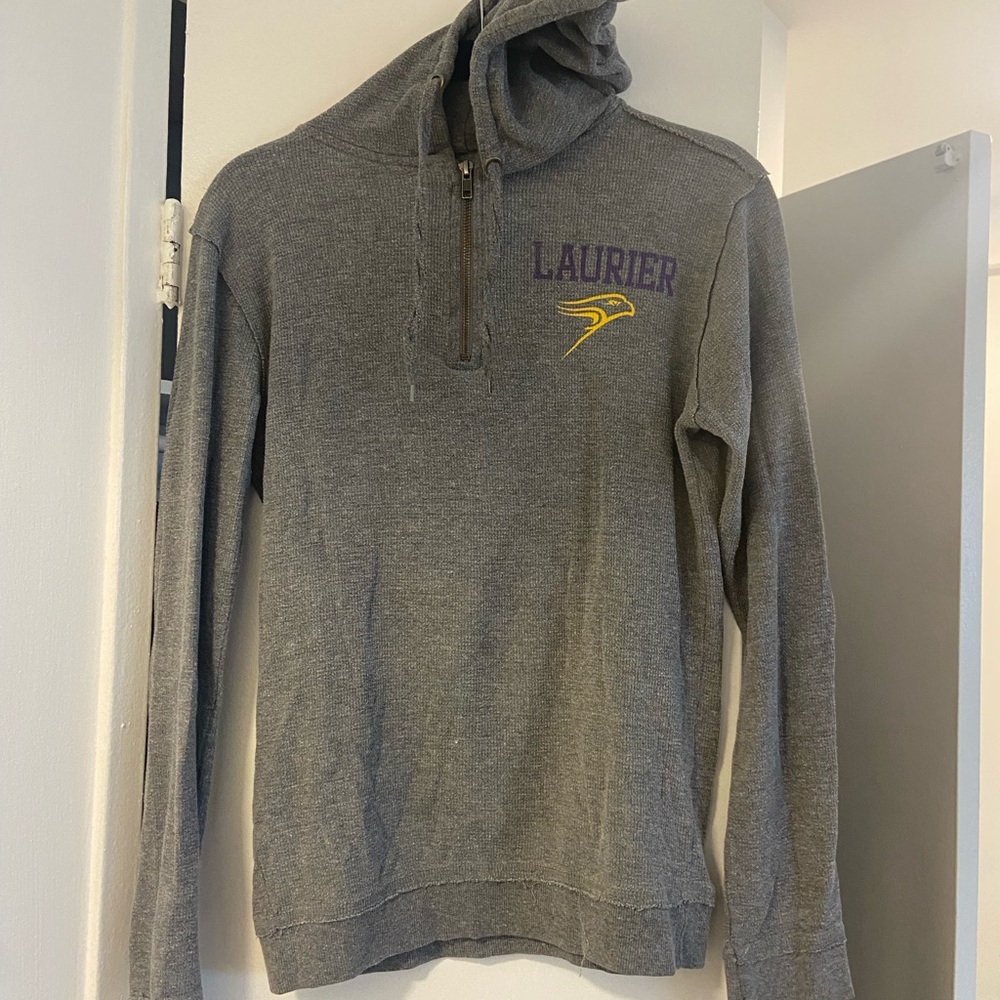 LAURIER Gray Quarter-Zip Hoodie Sweater